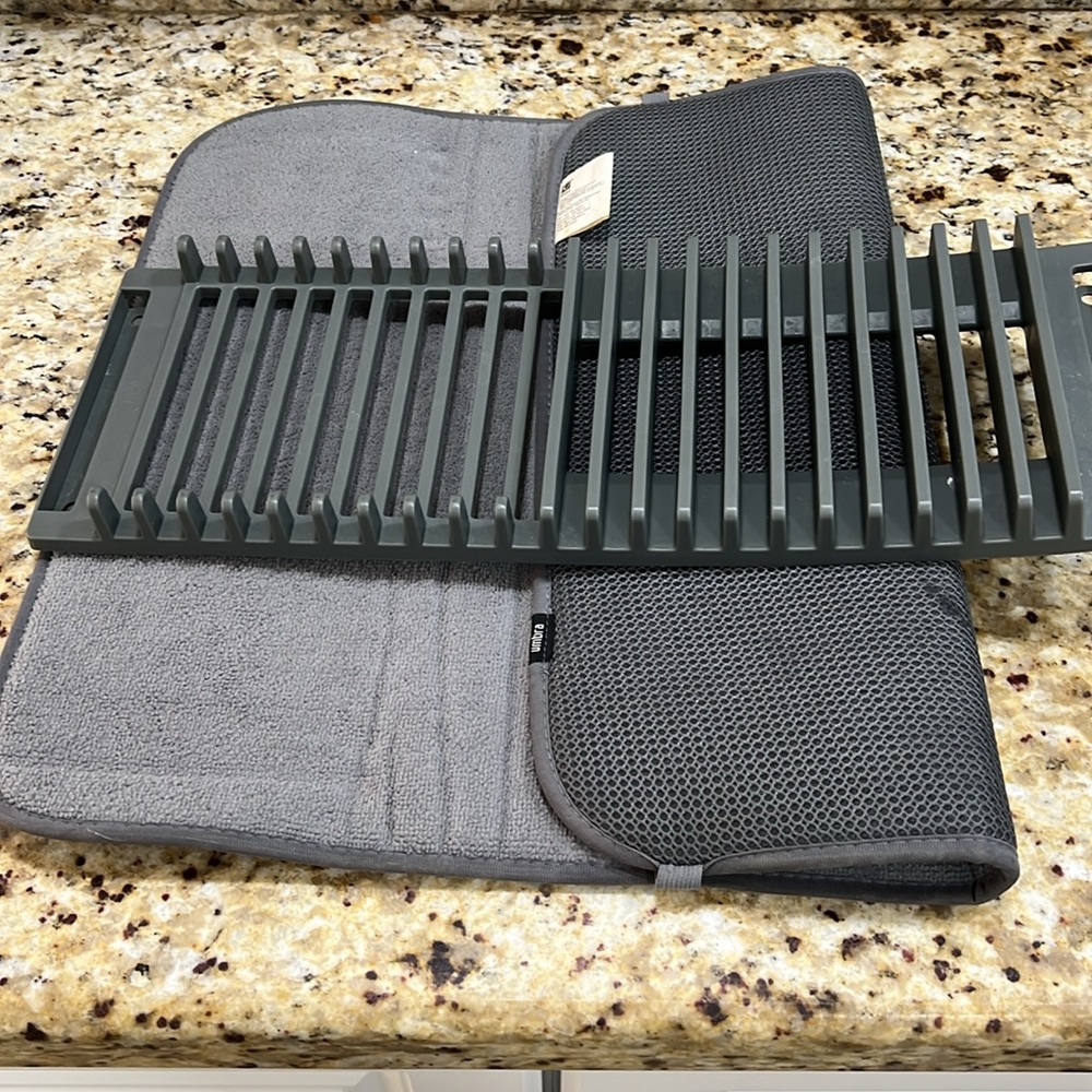 Umbra Folding Drying Mat Dark Grey w/Rack 18x24 - Picture 2 of 6
